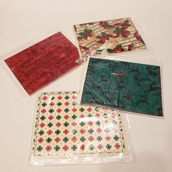 4 Fabric Christmas Cards - Picture 3 of 4